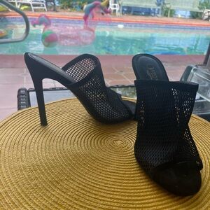 Black Mesh Stiletto Heels